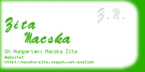 zita macska business card